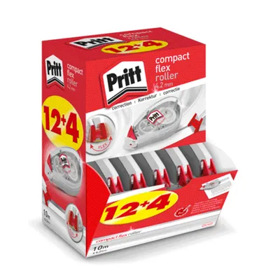 Zdjęcie produktu dla Rolka korekcyjna Pritt Compact Flex, opakowanie zbiorcze 16 sztuk