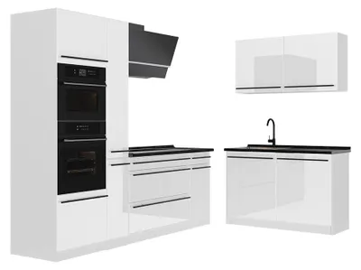 Imagen del producto de Cocina esquinera Vicco R-Line Blanco alto brillo/Blanco 230 x 120 cm encimera Antracita, Model 66745