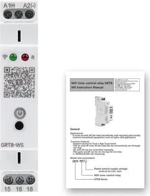 Produktbild von GRT8-WS TUYA WiFi Zeitschaltuhr Smart Home Fernbedienung Schalter AC/DC 110-240V