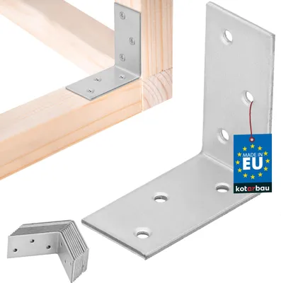 Produktbild von KOTARBAU® 12 Stk. Winkelverbinder 50 x 50 x 25 mm verzinkter Stahl Silber Schwerlastwinkel Balkenverbinder Möbelwinkel Winkelblech Holzverbinder Regalwinkel Winkel Metall Stabil Langlebig Stahlwinkel