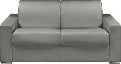 Produktbild von 2-Sitzer-Sofa mit Express-Klappmechanismus aus Ökoleder CALITO - Farbe: grau - Liegefläche: 120 cm - Matratze 22 cm