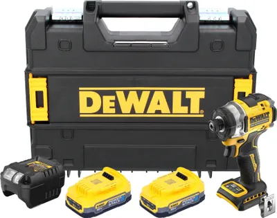 Obrázok produktu pre Akumulátorový rázový uťahovák DeWalt DCF 860 E2T 18 V 282 Nm 1/4" bez kefiek + 2x akumulátor Powerstack 1,7 Ah + nabíjačka + TSTAK