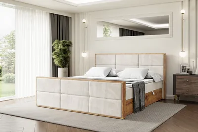 Produktbild von ALTDECOR Boxspringbett mit Matratze und Lattenrost, Topper, Fußteil,Polsterbett mit Bettkasten, Bett mit Stauraum H4-Matratze, Doppelbett, Boxbett - LOLLI1-Z - 120x200 - Beige Casablanca