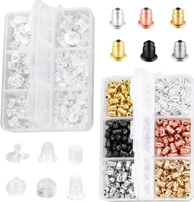 Produktbild von Ohrringverschlüsse aus Silikon für Ohrstecker, transparent, hypoallergen, Gummi, Ersatz-Set für Sicherheitsverschluss-Ohrringe
