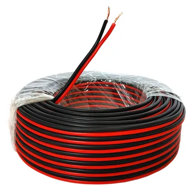 Produktbild von Lautsprecherkabel 100m rot/schwarz 0,75 mm² Kupfer Audiokabel Boxenkabel Litze