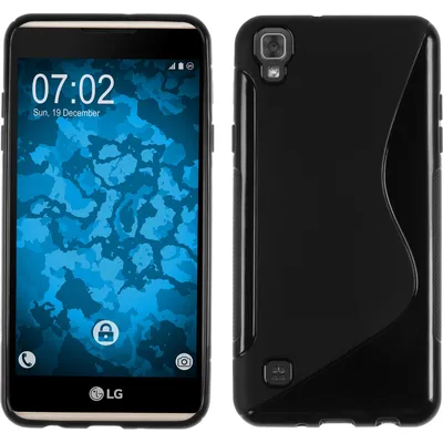 Produktbild von PhoneNatic Case kompatibel mit LG X Skin - schwarz Silikon Hülle S-Style + 2 Schutzfolien