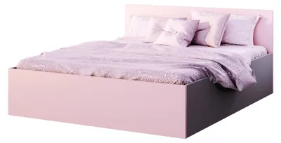 Produktbild von FurnitureByJDM Bett 180 x 200 cm mit Stauraum – Doppelbett mit Bettkasten Grau / Rosa