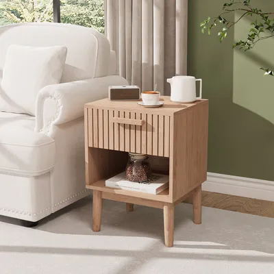 Image de ProximaX Meubles de chambre à coucher modernes - La table de chevet et la table de nuit pratiques avec étagère et tiroir pour un confort optimal