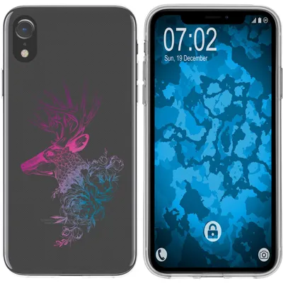 Produktbild von PhoneNatic Case kompatibel mit Apple iPhone Xr Silikon-Hülle Floral Hirsch M7-6