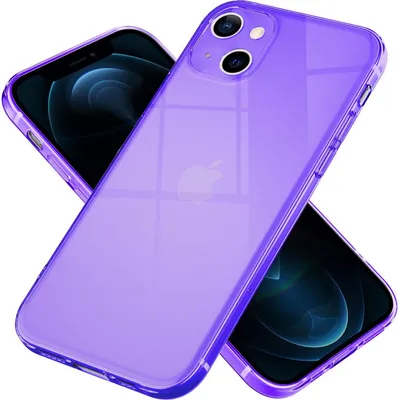 Produktbild von NALIA Klare Neon Handy Hülle für iPhone 13 Mini, Bunt Durchsichtig Cover Case Lila