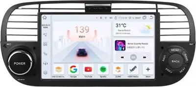 Image de Autoradio avec Bluetooth et CarPlay pour Fiat 500 (2007-2015) – Compatible avec Apple et Android – Système stéréo avec système de navigation – Mémoire 8 Go/128 Go – Écran 7 pouces