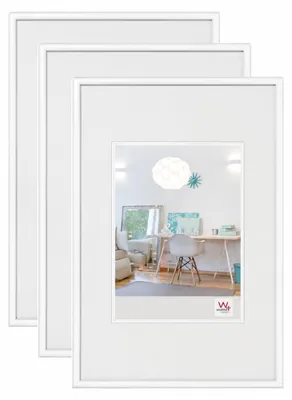 Produktbild von walther design Bilderrahmen Weiss 13x18 cm 3er Pack New Lifestyle Kunststoffrahm