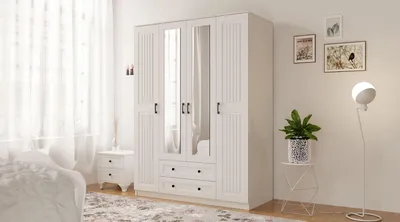 Produktbild von Skye Decor, Rb-074, Kleiderschrank, Mattweiß, Spanplatte, 140 x 184 x 52 cm