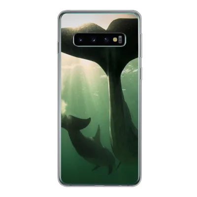 Produktbild von MuchoWow® Handyhülle Schutzhülle Hülle für Samsung Galaxy S10 Delfin - Wasser - Blau Silikon Softcase Handy Hülle - Handytasche