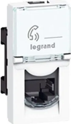 Zdjęcie produktu dla Legrand 0 765 65, RJ-45, 2 moduł(y), UTP, Biały, 45 mm, 25,2 mm