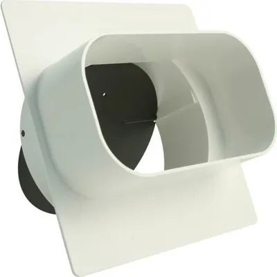 Produktbild von Marley Flachkanal 150 Adapter rund / eckig Rohranschluss, Ø 125 mm, mit Rückstauklappe