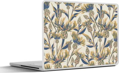 Produktbild von MuchoWow® Laptop Aufkleber Sticker Cover Blumen - Muster - Gestaltung - Natur 31x22.5 cm - Laptop-Deko