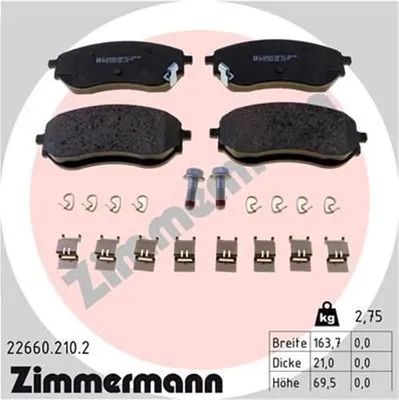 Produktbild von Zimmermann Bremsbeläge für Mercedes X-Klasse
