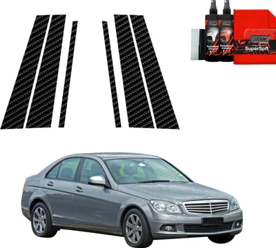 Produktbild von 6in1 Kohlenstoff Schutzfolie Grizz Protector für B-C-Säule - Mercedes Benz C Klasse W204 Sedan (2007-2011)