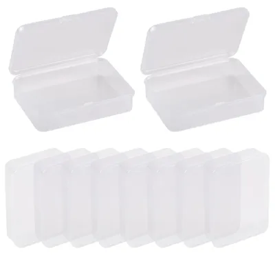 Aufbewahrungsboxen mit Deckel, 10 St., 10,5x7,5x2,5 cm, transparent