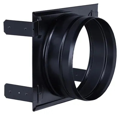 Produktbild von Verstellbares Stutzenblech 190 x 170 mm, mit 1 Stutzen Ø 125 mm, schwarz