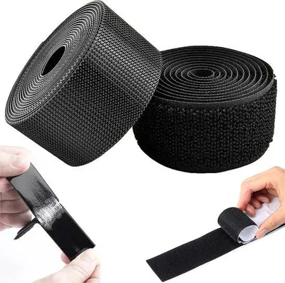 Produktbild von Selbstklebendes Klettband 5M Rollen schwarz 50mm breit