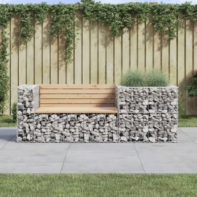 Immagine prodotto di Maison Exclusive - Panca da Giardino con Cesto Gabbione in Legno Massello di Pino