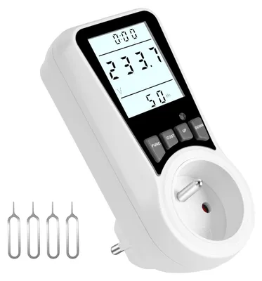 Productafbeelding van Stroommeter voor stopcontact met groot lcd-scherm en overbelastingsbeveiliging