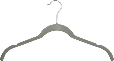 Produktbild von PolkaHome® Flauschige Kleiderbügel aus Samt, 30 Stück, Grau – Platzsparende Hemd- und Kleiderbügel mit rutschfestem Samtbezug