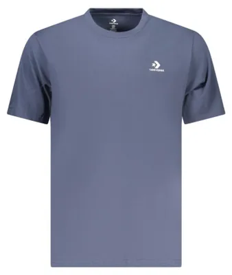 Produktbild von Herren Kurzarm T-Shirt Blau mit Logo-Stickerei und Rundhalsausschnitt