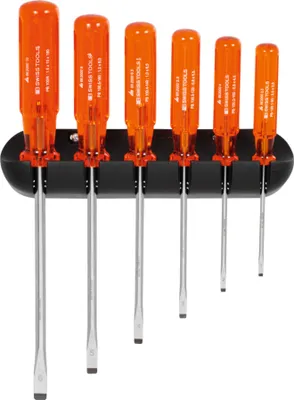 Image de PB Swiss Tools Jeu de tournevis standard, avec manche en plastique et support mural, 6 pièces