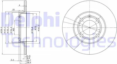 Produktbild von 2x DELPHI Bremsscheibe BG2911 für VW POLO (6N2) Polo Schrägheck (6N1) 33 5mm