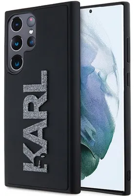Image de Étui pour Samsung Galaxy S24 Ultra - Coque arrière Karl Lagerfeld 3D Rubber Glitter Logo - Noir