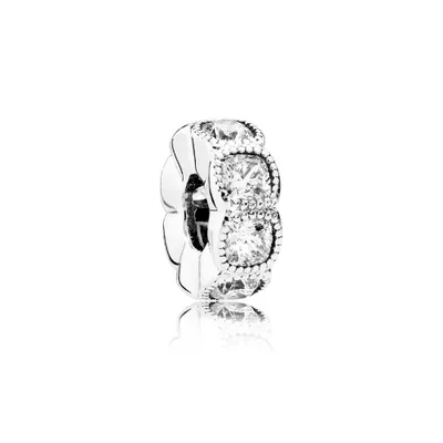 Image de Charm Pandora pour femme, en argent 925, avec zirconium blanc - 792027CZ