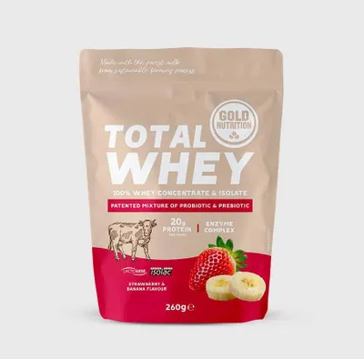 Produktbild von Gold Nutrition  Total Whey 260 g, Erdbeer-Banane