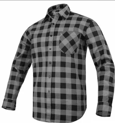 Produktbild von LEON Flanell-Arbeitshemd grau/blau 182/43