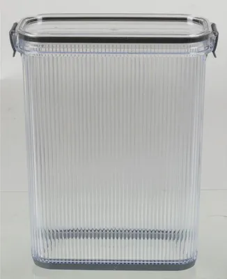Produktbild von Vorratsdose 2,3L mit Riffeln & Klickverschluss | Luftdichte Vorratsbox aus Kunststoff | BPA-frei, stapelbar & spülmaschinengeeignet