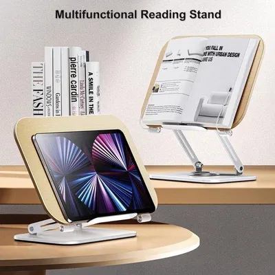 Produktbild von Famanu Bücherständer 360° drehbar - zusammenklappbar, mit elastischen Seitenclips