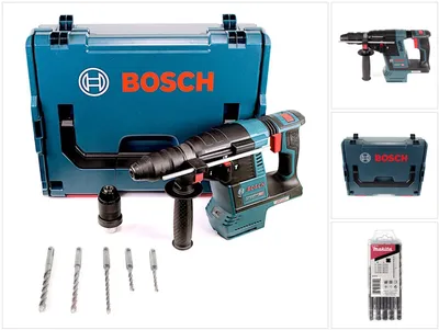 Image de Bosch GBH 18V-26 F Marteau perforateur sans fil 18V 2,6J SDS-Plus en boîte L avec jeu de 5 forets pour marteau SDS-VPlus