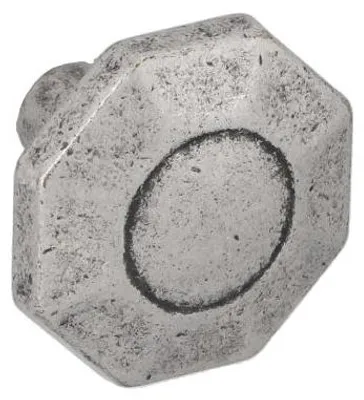 Produktbild von Knopf für Möbel aus Zinklegierung, Durchmesser 32 mm, glänzendes Alt-Silber