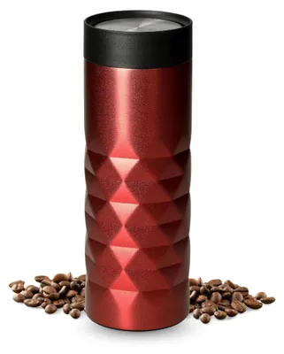 Imagen del producto de Taza térmica de 450 ml, de acero inoxidable, apta para llevar, con tapa de 360 grados, que evita derrames, y que mantiene las bebidas calientes durante varias horas. Color: rojo