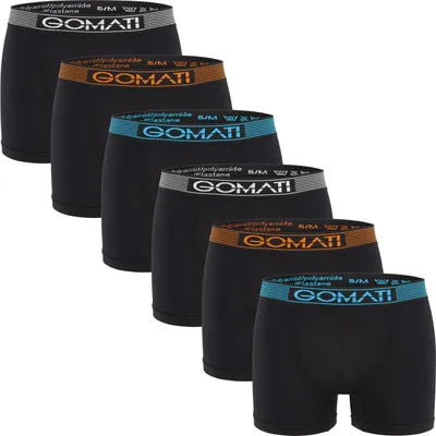 Produktbild von Gomati Herren Seamless Pants (6er Pack) Nahtlose Boxershorts aus Microfaser-Elasthan - Black Mix XL
