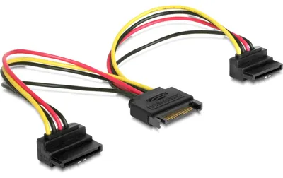 Produktbild von DeLOCK 60128, 0,15 m, SATA 15-Pin, 2 x SATA 15-Pin, Männlich, Weiblich, Gerade