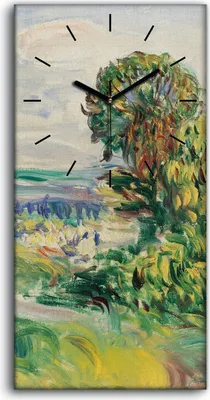 Produktbild von Wandkunst Leinwand Bild Uhr 30x60 Gemälde Abstrakte Wald Bäume Landschaft Kunst - schwarze Hände