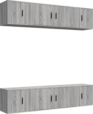 Produktbild von vidaXL 6-tlg. TV-Schrank-Set Grau Sonoma Holzwerkstoff
