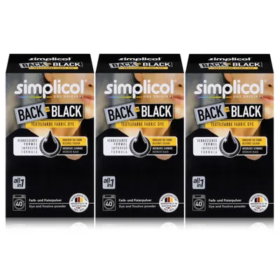 Produktbild von Simplicol Textilfarbe Back to Black 400g - Erneuert die Farbe (3er Pack)