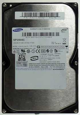 The image shows the top label of a Samsung hard disk drive.