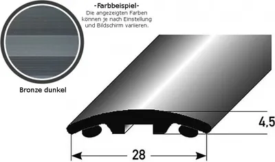 Produktbild von Stegübergangsprofil "Brüssel" / Übergangsschiene, 28 mm, Typ: 06 (Aluminium eloxiert)-bronze dunkel-1000-selbstklebend