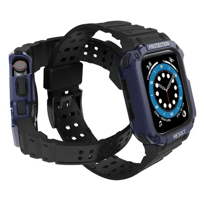 Obrázek produktu pro Sada HQWear Band + pouzdro pro Apple Watch 7/6/5/4/3/2, SE (45/44/42 mm), černá + tmavě modrá