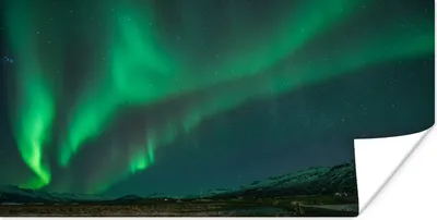 Produktbild von MuchoWow® Poster Nordlichter - Natur - Island 40x20 cm - Poster für die Wand - Poster Schlafzimmer